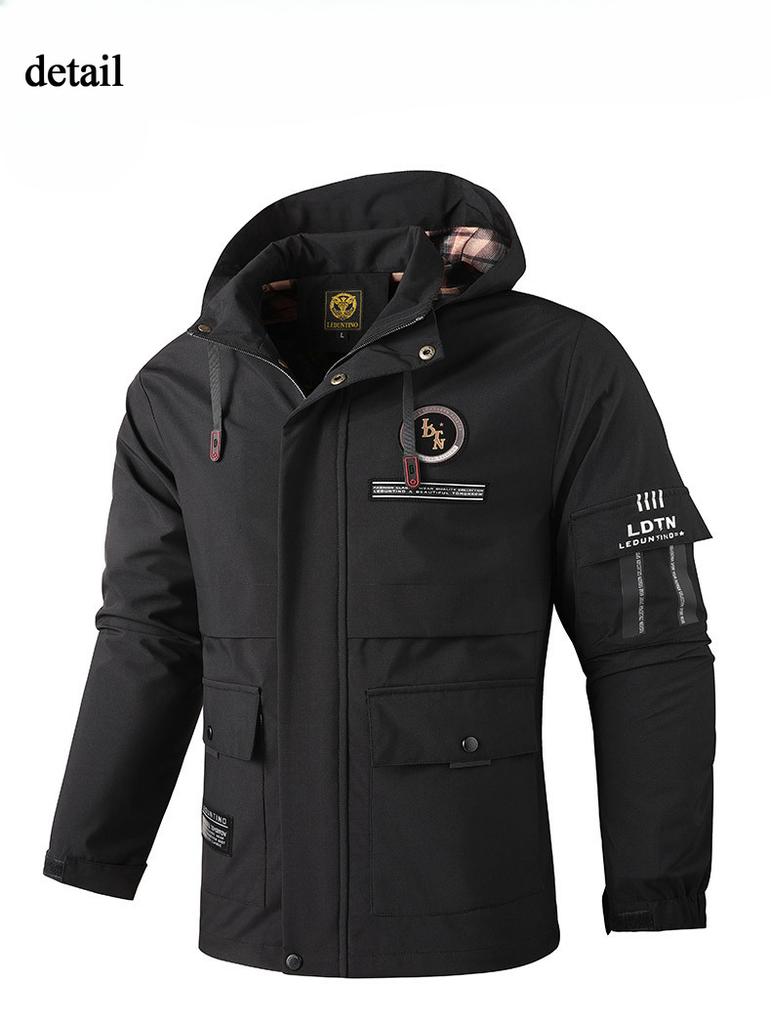 Мужская повседневная легкая куртка Softshell с карманами, капюшоном, ветровка на молнии для походов, куртки для мужчин, для активного отдыха, осени, весны, гольфа, рабочей верхней одежды, куртки