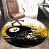 Шлем Pittsburgh Steelers, Кресло с символикой команды NFL, Круглый ковер, Ковер для офиса, Нескользящий, Подходит для декора гостиных, спален.1205427a