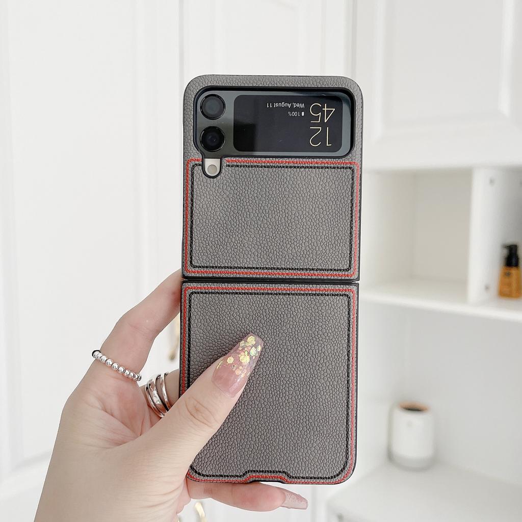 Чехол с личи для Samsung Galaxy Z Flip 4 3 5g, модный чехол 2022 года, противоударный роскошный кожаный чехол + чехлы для ПК для Flip4 Flip3