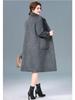 Роскошное двустороннее кашемировое пальто средней длины для женщин - Мода осень/зима Пальто из шерсти яка