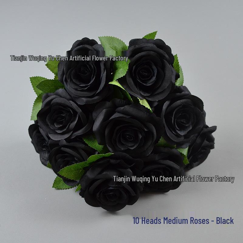 10-Head French Rose Bouquet: Wedding & Home Decor Flowers