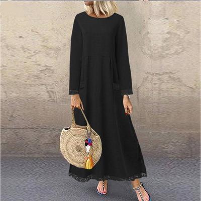 S-5XL женская мода осенне-зимнее кружевное плюс флисовое платье-свитер повседневная длинная юбка женская одежда повседневные платья