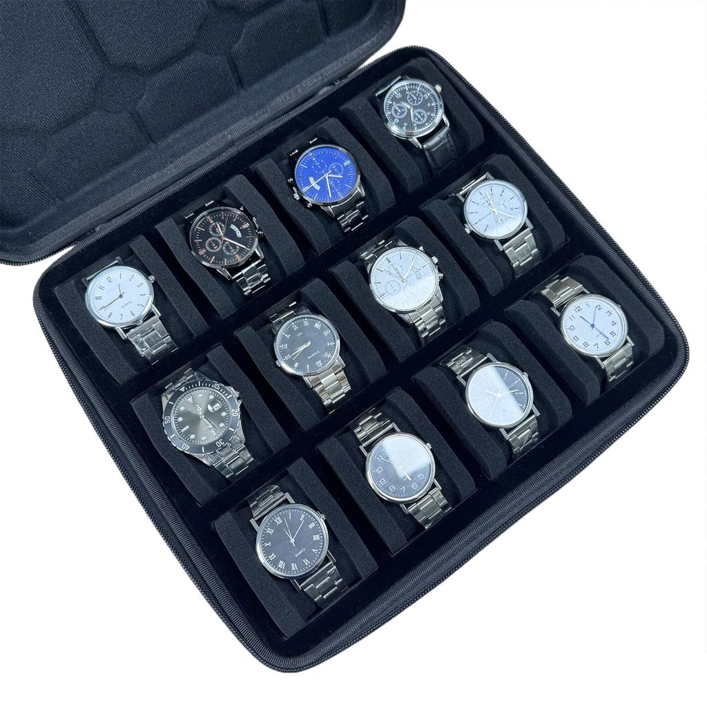 12-слотовый футляр для часов, органайзер для часов, чехол для часов из ткани EVA Oxford, защитная коробка для часов, витрина для хранения