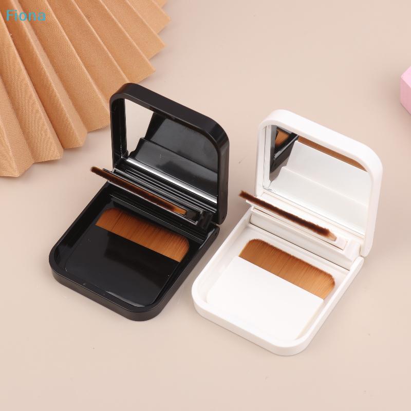 Portable Foundation Brush Set with Mirror Case - Travel Makeup Brush Kit