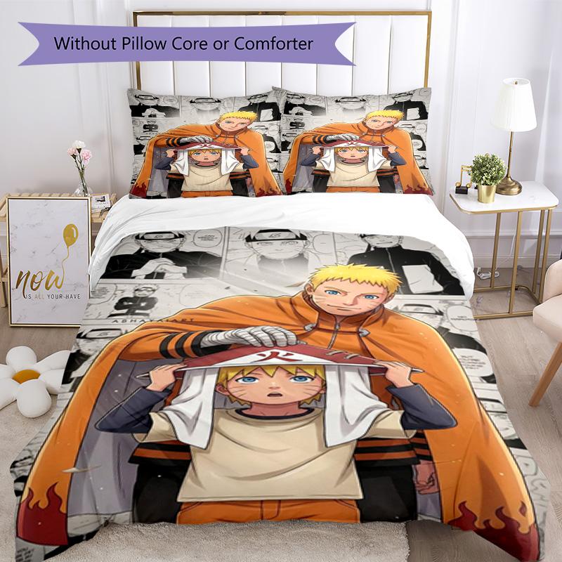 Naruto Bedding Set Design for Bedrooms Soft Fabric Christmas Gift