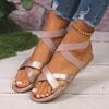 Fashion New Popular Cross Strap Open Toe Sandals for Women Causal Summer Anckle Strap Sandal Woman New Style Non Slip Soft Sole Sandals