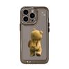 Подходит для iPhone17promax задняя сторона мишка тедди космический чехол для телефона Apple 16 прозрачный 14/15 нишевый x