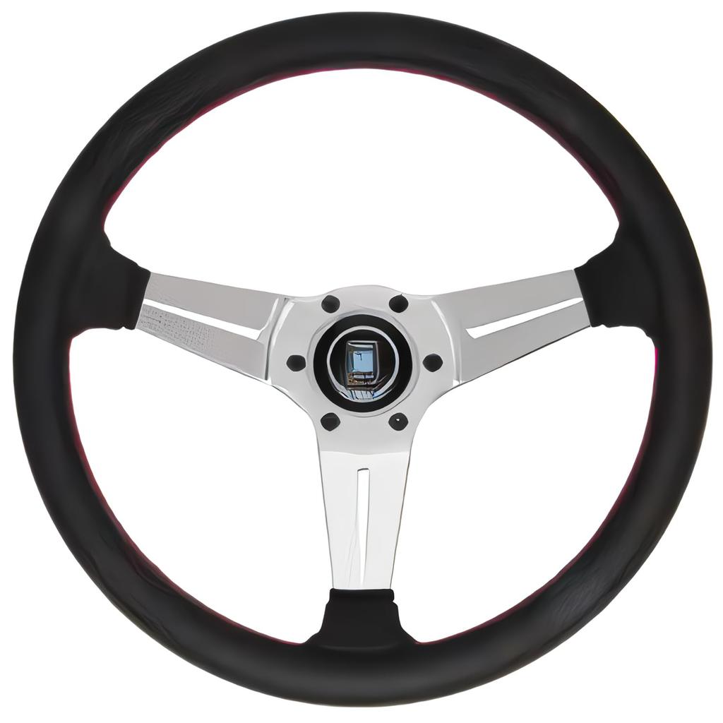 NARDI SPORTS Тип Ралли 35 Черная перфорированная кожа с полированными спицами, 350 мм, N735