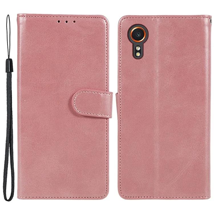 For Samsung Galaxy Xcover7 Case Business Leather Phone Cover Calf Texture