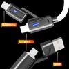 100 см 4-в-1 зарядный кабель USB Type-C 8-контактный 100 Вт 480 Мбит/с для быстрой зарядки мобильного телефона, планшета, силиконовый кабель для передачи данных