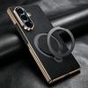 Магнитный Держатель Чехол из Натуральной Кожи для Samsung Galaxy Z Fold 7 Fold6 5 W26 W24 Защита Шарнира Smart Window Флип-Крышка