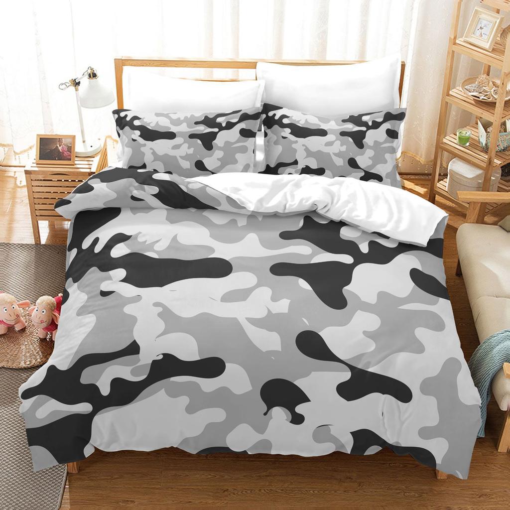 Military Camouflage Series Camouflage Color Three-Piece Quilt Cover
