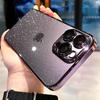Роскошный гальванический блестящий чехол для телефона для iPhone 11 12 13 14 15 Pro Max Plus ультра прозрачный бампер противоударный чехол