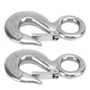 2pcs 1.5 Tons Eye Slip Hook with Safety Latch Stainless Steel Marine Lifting Eye Hoist Hook