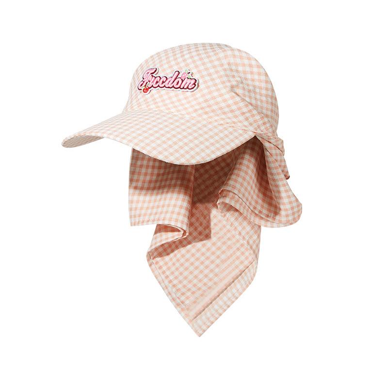 Personalized Checkered Headscarf Hat Niche Spring and Summer Light and Thin Sunscreen Cap Hip Hop Street Fashion Embroidery Baseball Cap