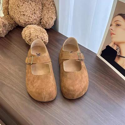 Ретро однословный ремень женские весенне-летние новые туфли с круглым носком на скрытой платформе на мягкой подошве, маленькие одинарные туфли