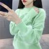 Lady Elegant Casual Warm Jumper Female Loose Pullover Sweater Tops New Fashion Autumn Women Solid Knitted Sweater Pullovers