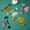 2pcs Jade Facial Massage Roller Guasha Board Gua Sha Scraper Set Face Lifting Up Roller Stone Body Muscle Relaxing and Relieve Massager Beauty Skin Ca