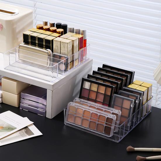 7 ячеек, органайзер для косметики, лоток для хранения, большая емкость, прозрачный дизайн, многоцелевой держатель для палитры теней для век