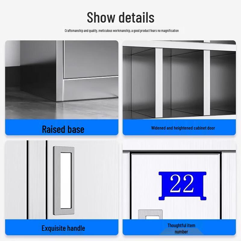 Stainless Steel 30-Slot Cup Storage Cabinet