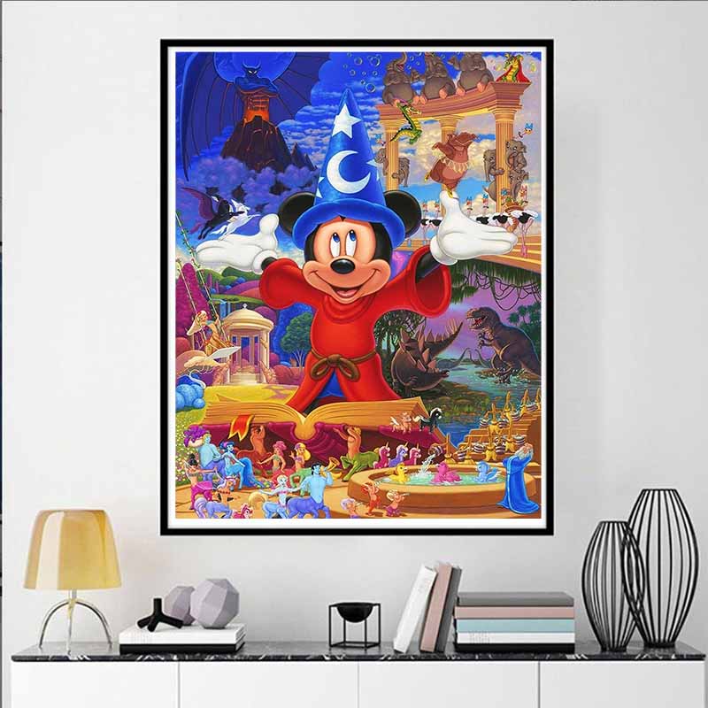 Disney Алмазная живопись Дисней Фантазия Микки Маус Тема Иллюстрация DIY Набор для взрослых Искусство и ремесла Домашний декор и подарок