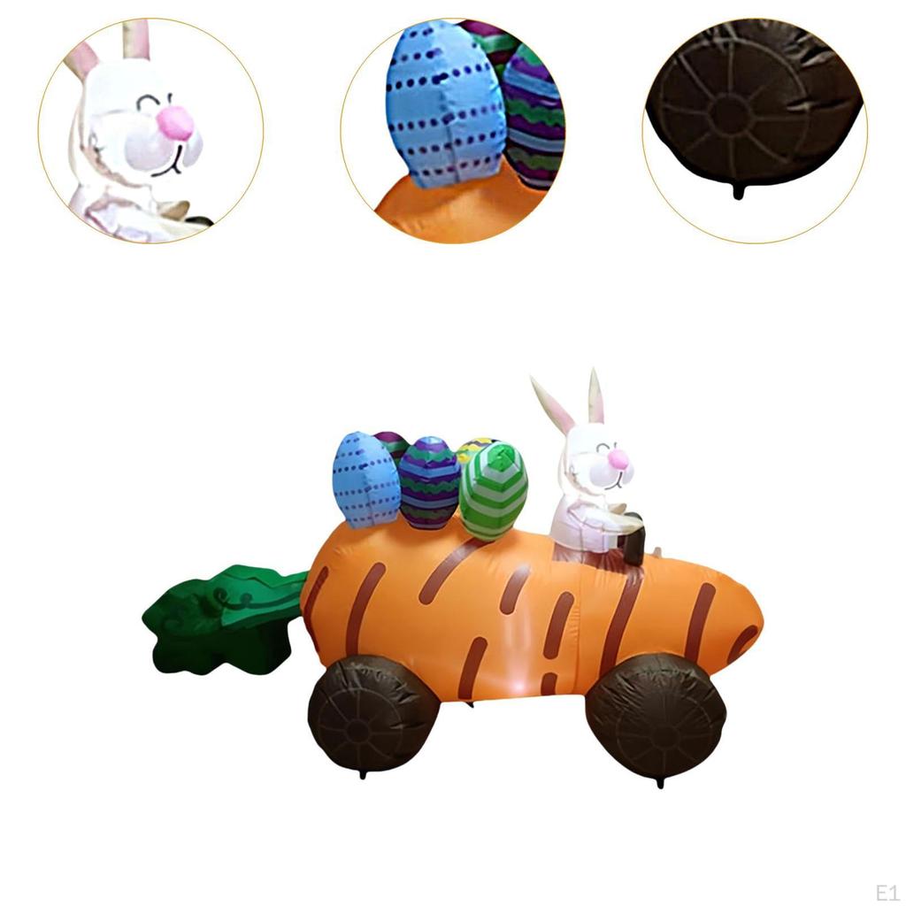 180 см пасхальный кролик надувная игрушка украшение мультяшная статуя всепогодная освещенная надувная морковка для