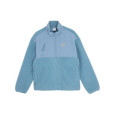 Puma Cny Series Spliced Fabric Standneck Milestone Casual Fleece Jacket Unisex Jacket Light-Blue 625832-20