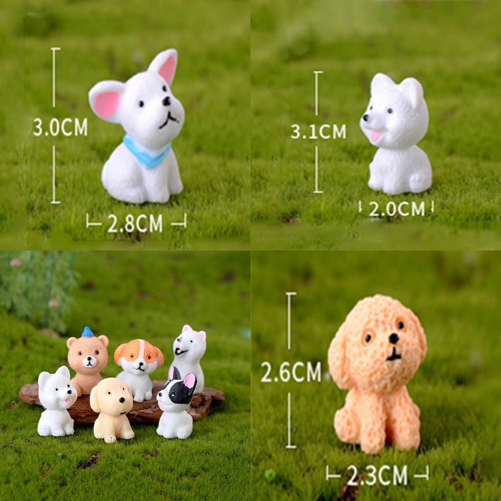 Cute Mini Resin Dog Dolls 12 Style Handicraft Ornaments Ideal For Micro Landscape Decor