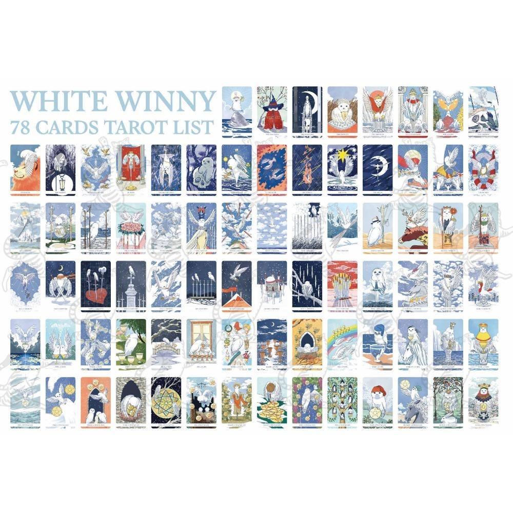 White Winny Tarot 12*7cm - Whimsical Owl Guide for Intuitive Readings & Self-Discovery with Gilded Edges Packed In Rigid Box