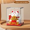 Solar-Powered Waving Lucky Cat Ornament - Creative New Year Gift for Office or Car