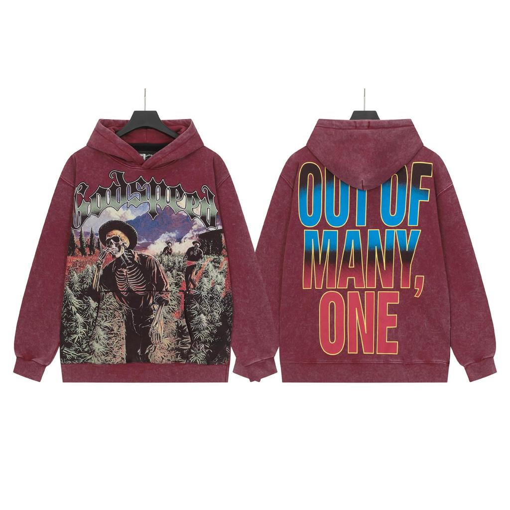 Godspeed 25ss Retro Washed Pure Cotton American Hip Hop Hoodie (Autumn/Winter Collection)