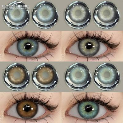 Цветные шоколадные контактные линзы для глаз 1 пара WUSU Natural Lenses Blue Eye Contacts для ежегодного использования Cosmetic Pupils