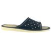 Stylish black openwork slippers, women's house slippers in a dark color 35