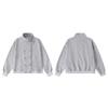 Unisex Casual Cotton Jacket Streetwear Loose Fit Stand Collar Outerwear Youth