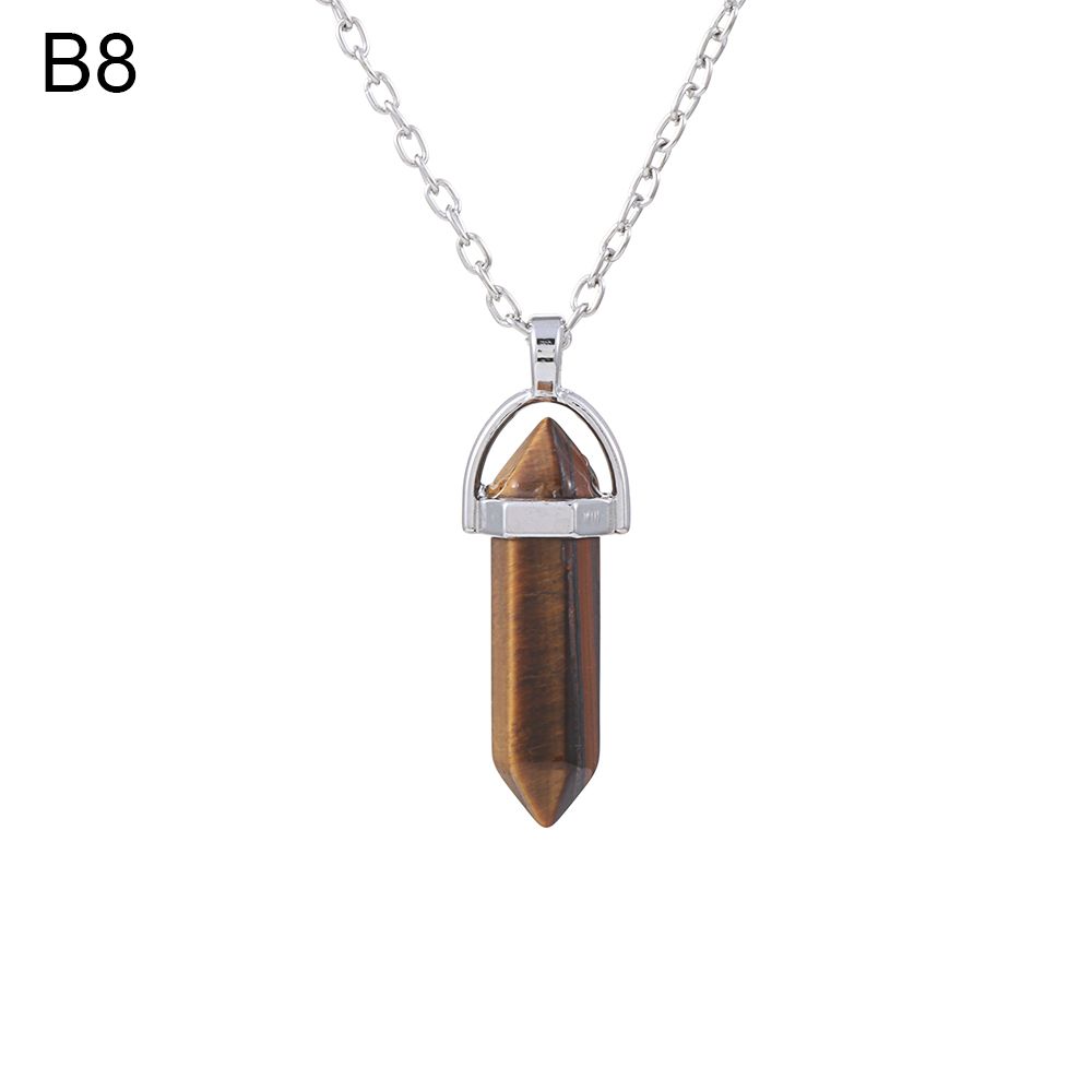 Покрытая чакра гексагональный натуральный кристалл ожерелье кварцевая цепочка камень кулон ювелирные изделия аксессуары