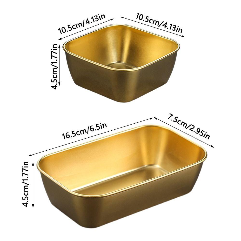 Stainless Steel Fried Food Trays Sqaure Rectangle French Fries Plate Snack Basket Candy Dessert
