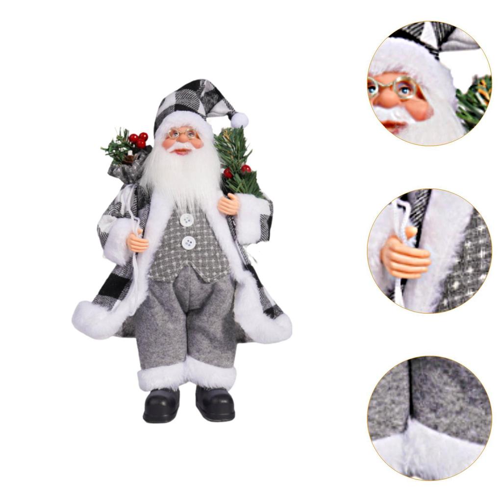 Christmas Santa Claus Figurine Family Kids Toy Doll Toy Gift New Year Gift Decoration for Holiday Party Fireplace Bedroom Decor