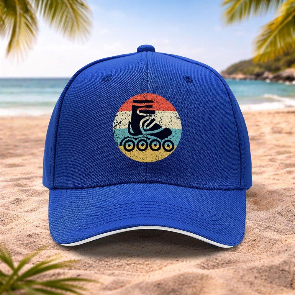 Vintage Roller Skate Cap  Adjustable Unisex Baseball Hat for Skating Running Fitness Outdoor Sports Machine Washable