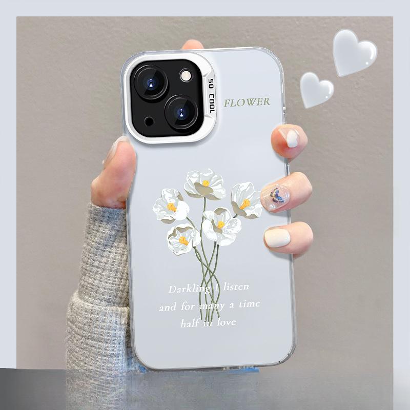 Подходит для Apple 15 Чехол для мобильного телефона Iphone14 Butterfly Bouquet Невидимый кронштейн 13pro Цвет серебристый матовый 12 Ниша 8