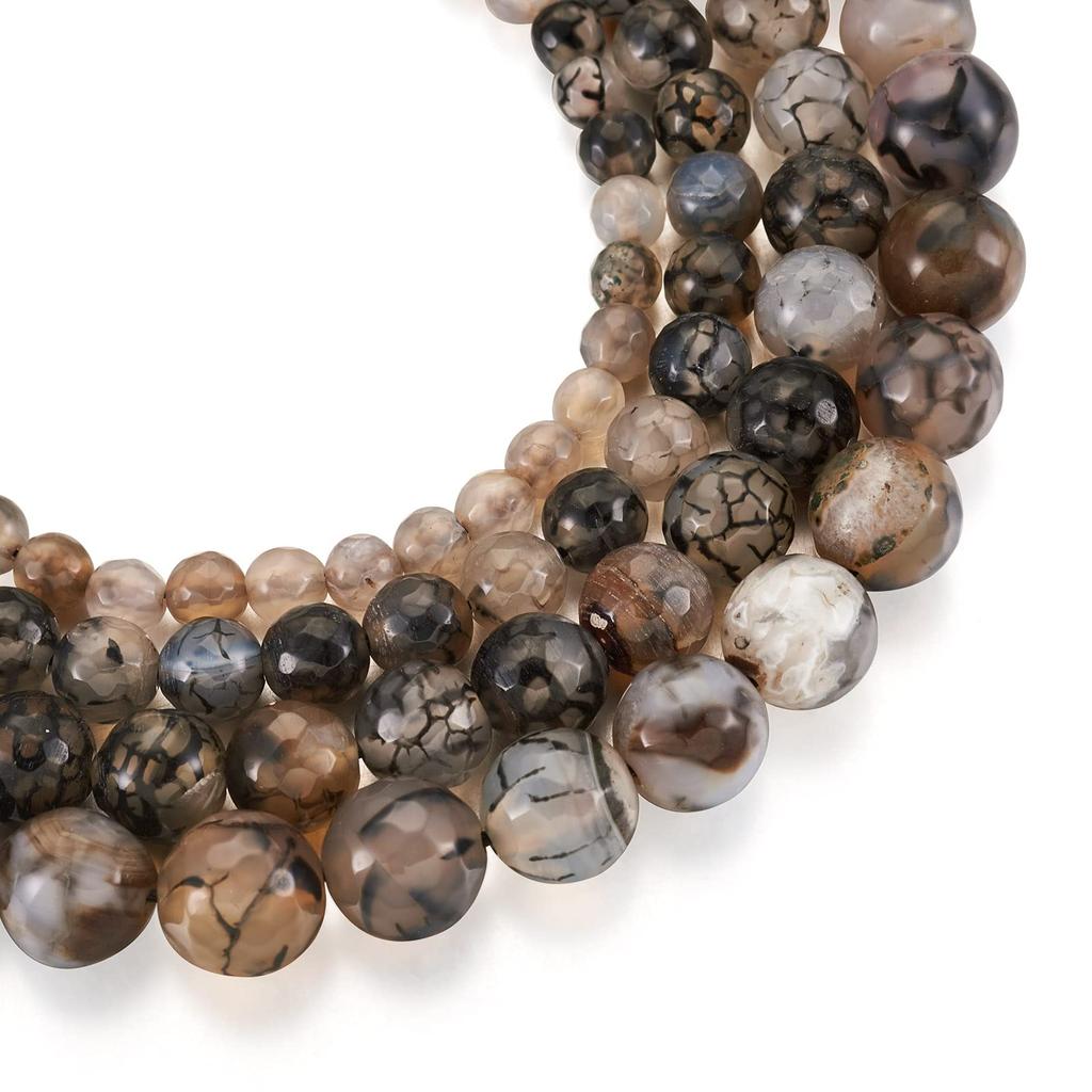 Beadthoven 4 диаметра натуральный камень, аксессуар для рукоделия, принадлежности для рукоделия, нити, 6~12 мм, бусины, агат, окрашенные, круглые, бусины,