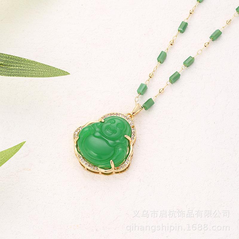 Ожерелье Будды Майтреи Ретро Этнический Стиль Хип-Хоп Атмосфера Мужские И Женские Аксессуары