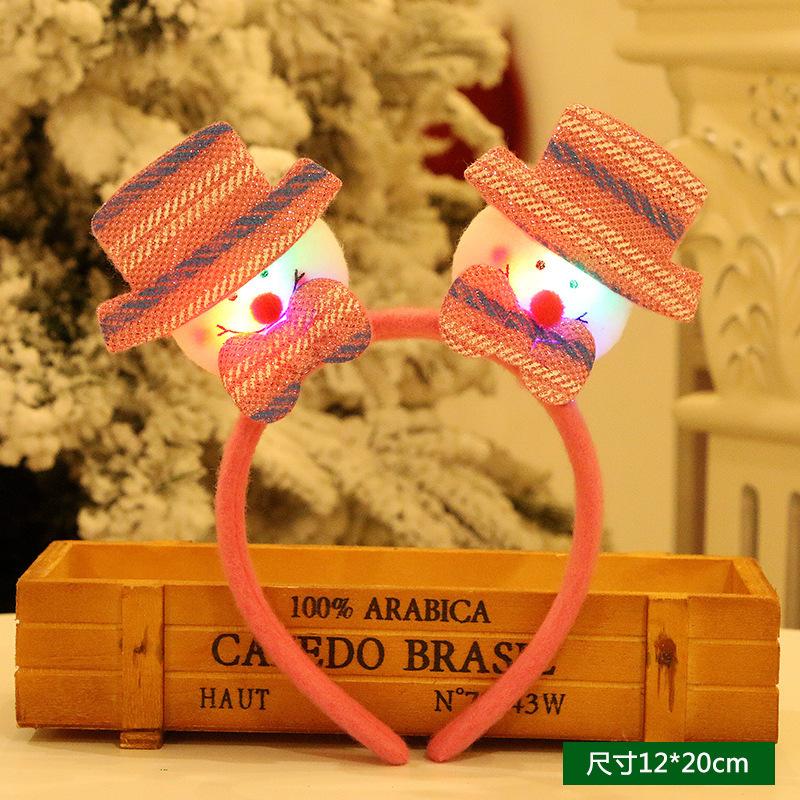Holiday Dress Up Props, Headbands, Christmas Decorations, Party Gift Supplies, Led With Lights, Double Head Hoop, Head Buckle