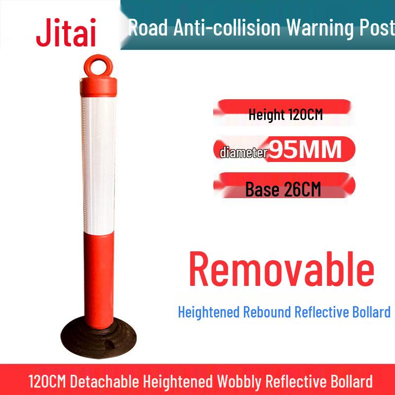 Jitai 75cm Reflective Rubber Traffic Safety Post