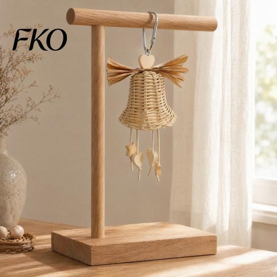 Parrot Toy Rattan Woven Toy, Bell Bird Chew Chewing with Bells or Balls, Cage Accessories for Cockatiels Budgies Small Medium