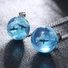 Fashion  Necklace  Gift Glass Ball Birds  Blue Sky White Clouds Pendant Exquisite Charming