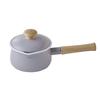 Fuji Enamel Milk Pan with Lid 15cm 1.2L IH Compatible (Purple Ash)