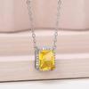 Huitan Aesthetic Colorful Cubic Zirconia Pendant Necklace Women For Wedding Party Temperament Lady 'S Neck Accessory Jewelry
