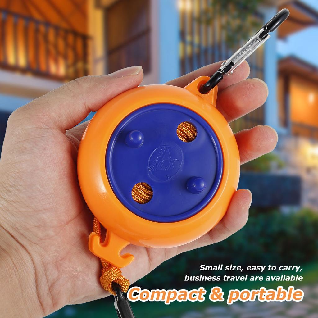 8m Clothesline Retractable Portable Travel Outdoor Camping Windproof Belt With Fixed Buckle And Clothespin Clothesline