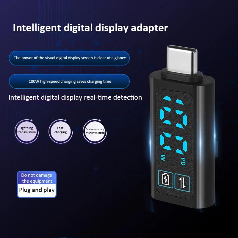 Адаптер быстрой зарядки DC 5-24V PD100W, интеллектуальный цифровой вольтметр, амперметр, измеритель мощности, тестер зарядки телефона Type-C на Type-C