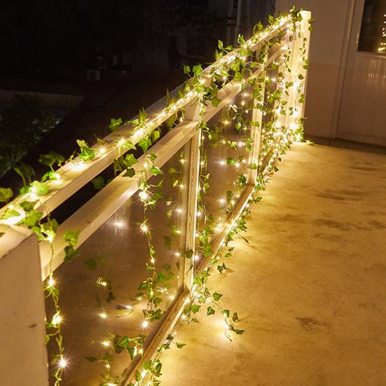 LED Ivy Leaf String Lights with Realistic Vines Decorative Fairy Lights Battery Powered Mood Lighting for Home Wedding Bedroom Holiday Patio Decor